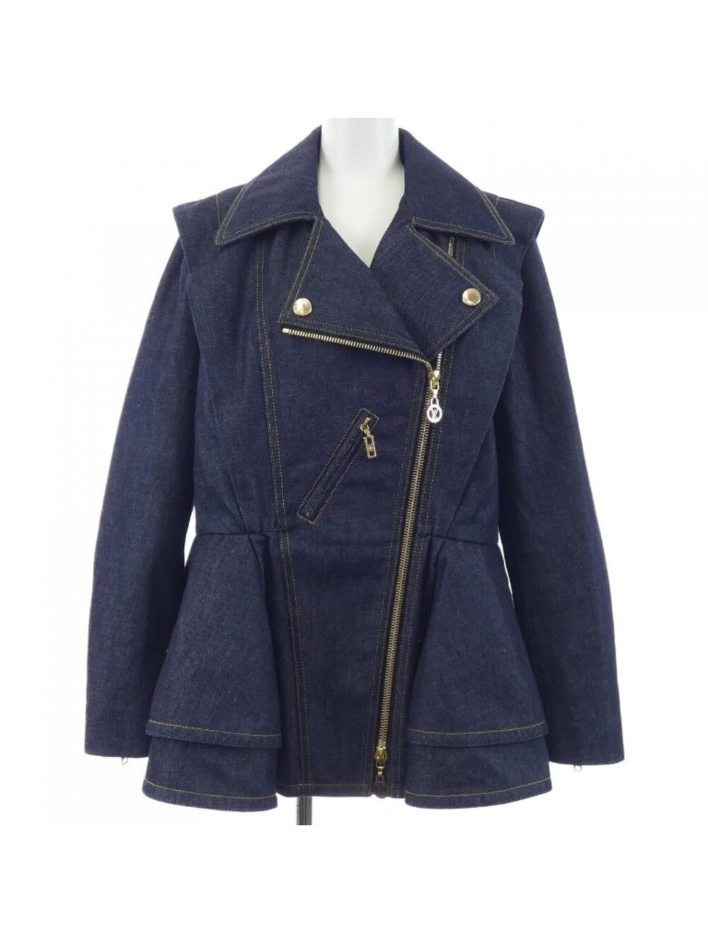 Louis Vuitton Denim Flounce Biker Jacket